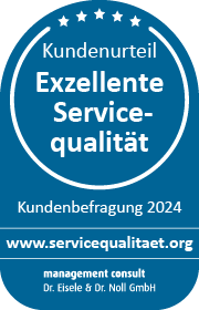 Teal-Siegel mit 5 Sternen, Auszeichnung für exzellente Servicequalität (Kundenbefragung 2024).